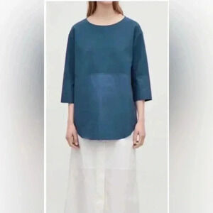 COS Shirt Hem Jumper Blouse XS Blue